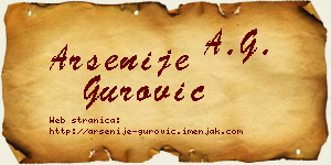 Arsenije Gurović vizit kartica